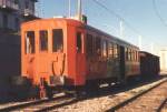 Lanciano (Chieti) 1989 - Ferrovia Adriatico Sangritana: nuova vita per una carrozza pilota gia della Ferrovia Voghera Varzi, nella nuova  livrea