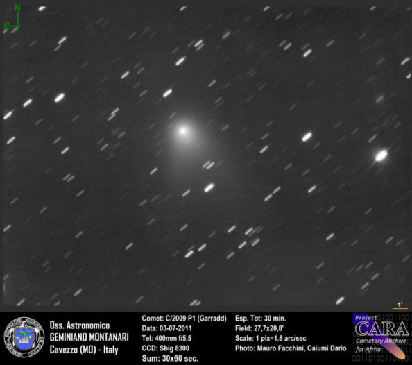La cometa C/2009 P1 (Garradd)