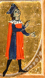 Un troubadour, enluminure du manuscrit Recueil des posies des troubadours,  XIIIe sicle, fr. 854