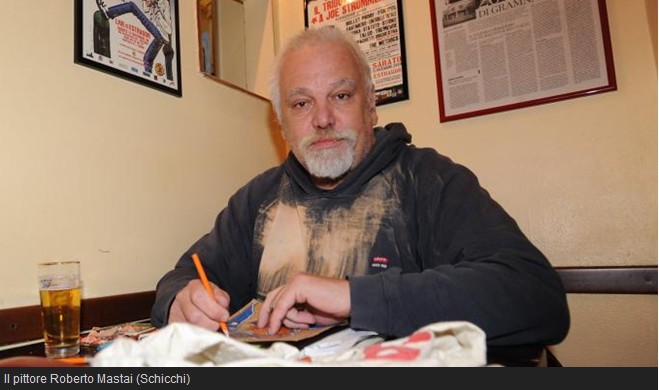 Il pittore Roberto Mastai (Schicchi) - Foto dal web: QN Quotidiano.net