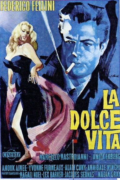 Manifesto del film "La dolce vita" di Federico Fellini