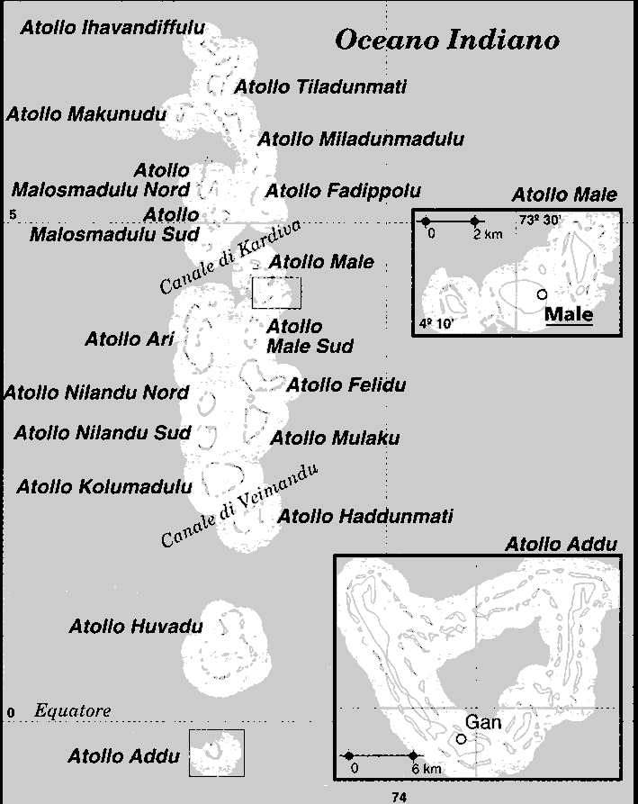 Mappa delle Maldive