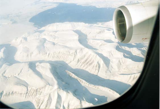 Groenlandia dall'aereo per Los Angeles