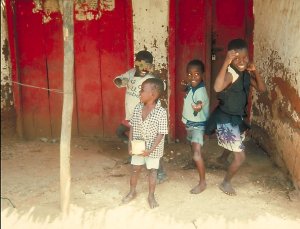 Children playng martial arts