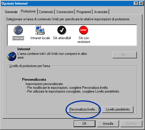 Disabilitare cookies con Internet Explorer 5