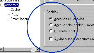 Disabilitare cookies con Netscape
