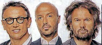 "Masterchef": da sinistra, Bruno Barbieri - Joe Bastianich - Carlo Cracco