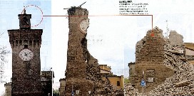 Terremoto in Emilia - Ore 04,04 del 20 maggio 2012 - La torre di Finale Emilia - seguenza della sua completa distruzione... 